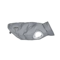 Płaszcze damskie - Record - Płaszcze dla psa Sofi dla psa. Romantyczny styl Wyściełany wodoodporny płaszcz przeciwdeszczowy z zapięciem na rzepy i otworem na smycz | szary, S - miniaturka - grafika 1