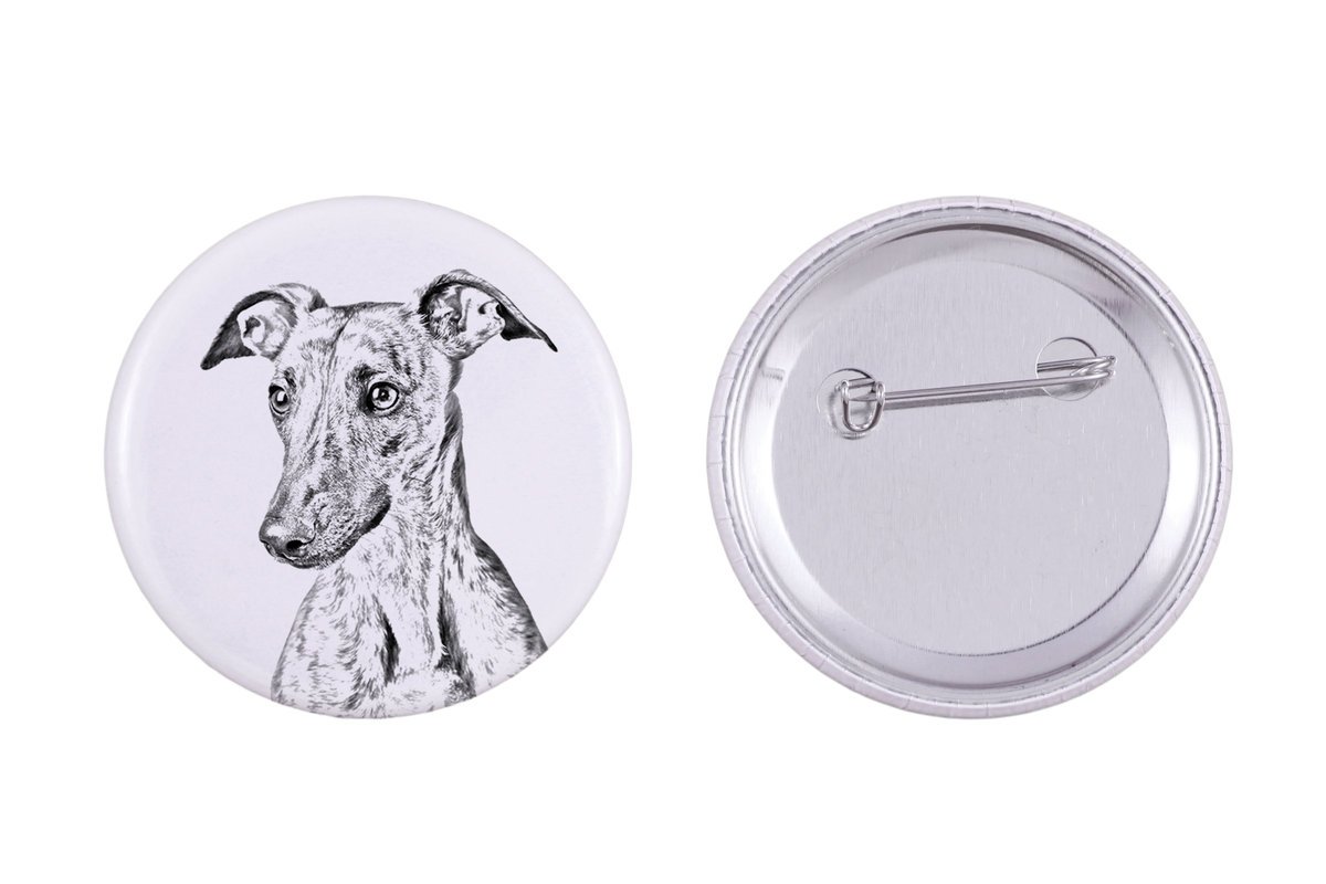 Whippet, Chart angielski - przypinka z twoim psem, dodaj własne foto, marka Art-Dog