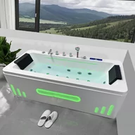 Wanny z hydromasażem - Aquaholm Wanna z hydromasażem PREMIUM LINE A9004 180cm x 80cm x 58cm BLUETOOTH, PODGRZEWACZ WODY, WODOSPAD, USB, PILOT - miniaturka - grafika 1