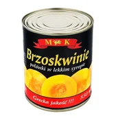 Owoce w puszkach i słoikach - M&K Brzoskwinie połówki w lekkim syropie 820 g - miniaturka - grafika 1