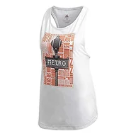 Swetry damskie - adidas Damski sweter SCRIPT Tanktop, biały, 2XS - miniaturka - grafika 1