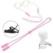 Akcesoria do okularów - Silikonowy sznureczek gumka do okularów z regulacją - PUDROWY RÓŻ - miniaturka - grafika 1