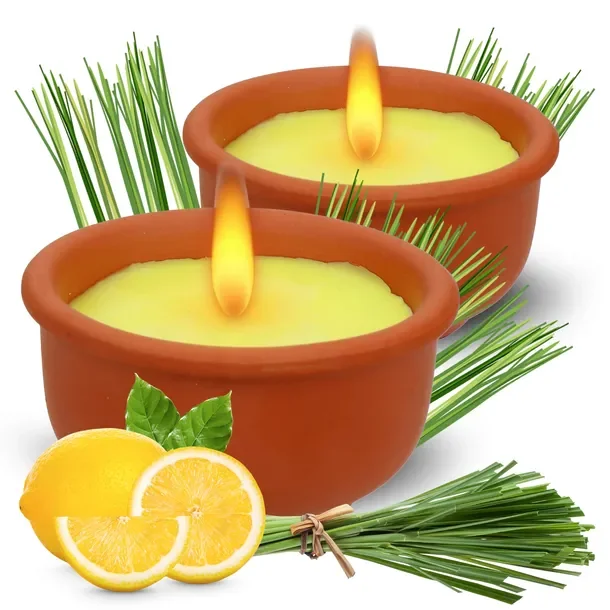Świeca Zapachowa O Zapachu Świeżych Cytryn No Pest Terracotta Citronella