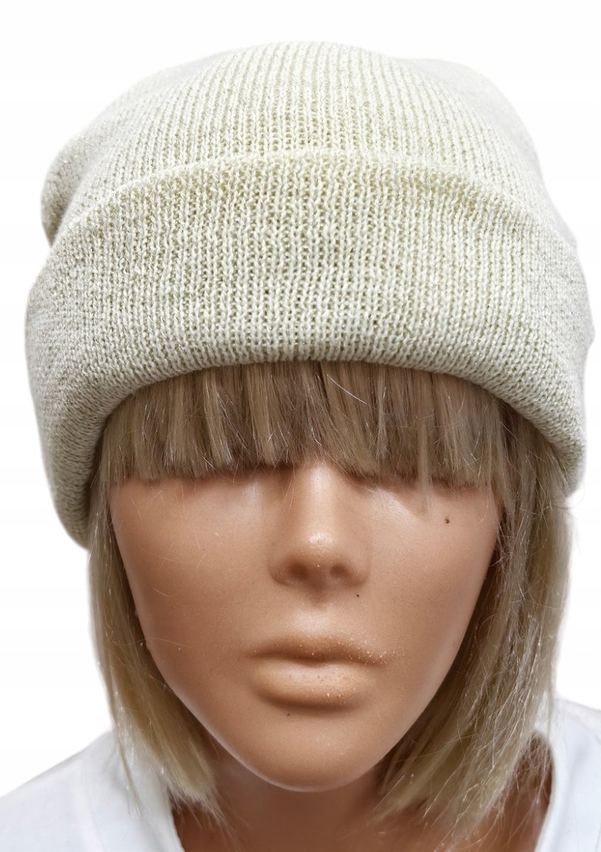 OVS BEŻOWO-ZŁOTA CZAPKA DAMSKA JESIEŃ / ZIMA ROZM. UNIWERSALNY