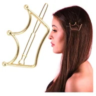 Ozdoby do włosów - Spinka Wsuwka Złota do Włosów Ozdobna Korona Metalowa Lekka i Wytrzymała - miniaturka - grafika 1