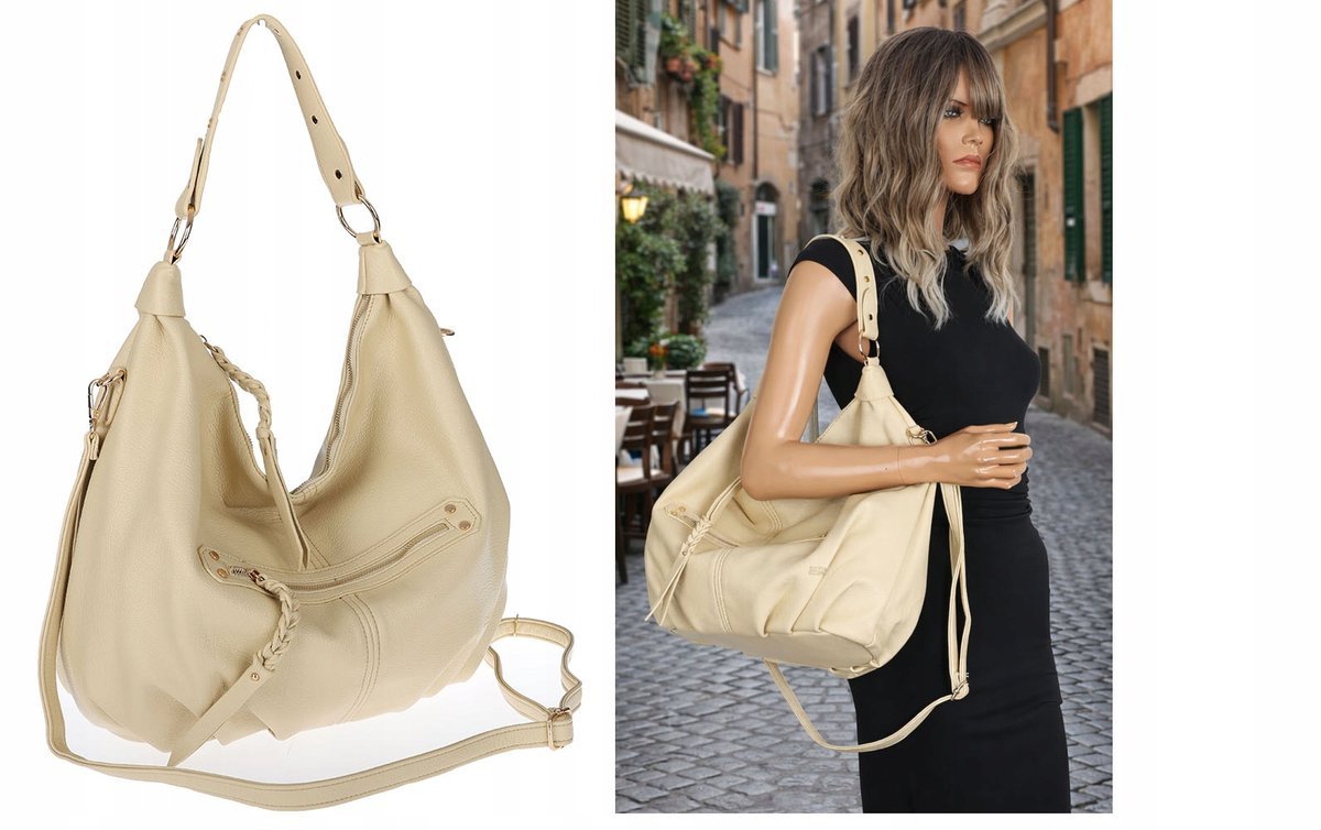 Torebka Damska Listonoszka Worek Shopper Torba na Ramię CC3501 żółta