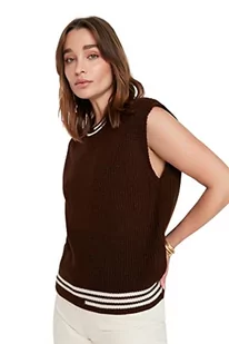 TRENDYOL Damska bluza Triko Süveter z kolorową bluzą, brązowa, S, brązowy, S - Bluzy damskie - miniaturka - grafika 1