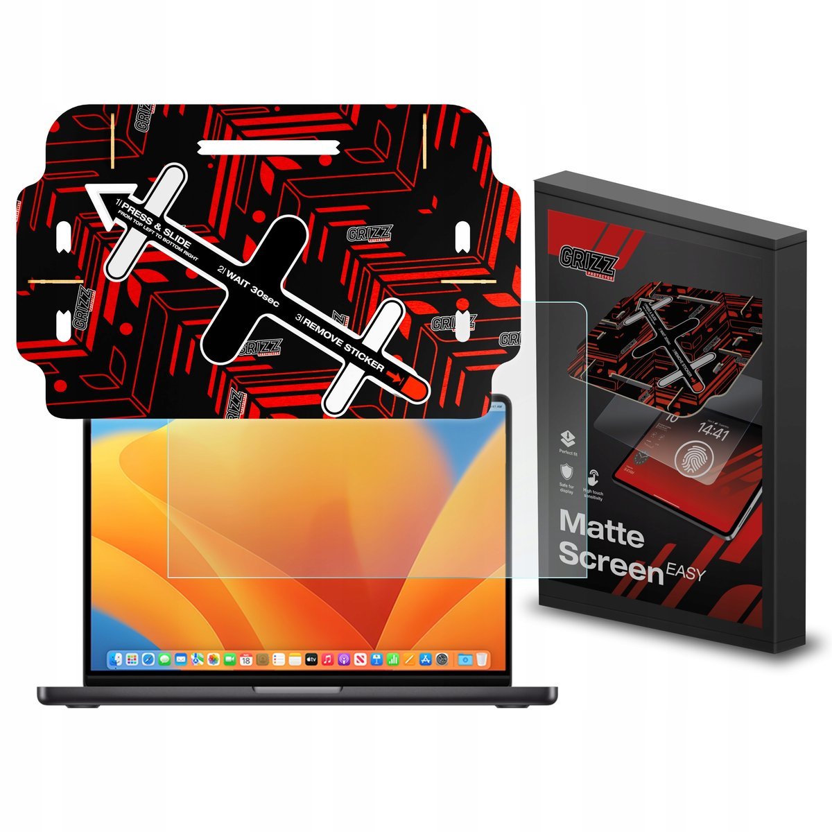 2x Folia matowa GrizzGlass MatteScreen Easy do Apple MacBook Pro 14