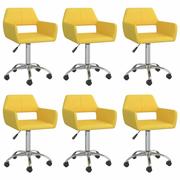 Krzesła - shumee shumee Obrotowe krzesła stołowe 6 szt. żółte obite tkaniną - miniaturka - grafika 1