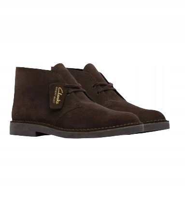 CLARKS TRZEWIKI MĘSKIE ZAMSZOWE BRĄZOWE Z PODESZWĄ CZARNĄ 43 J8A