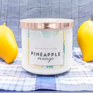 Świece - Sojowa świeca zapachowa 3 knoty w szkle Colonial Candle 411 g Ananas Mango - miniaturka - grafika 1
