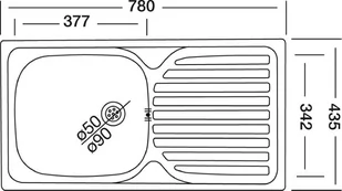 Zlew KERNAU KSS C 403 1B1D stal LEN - Zlewozmywaki - miniaturka - grafika 2