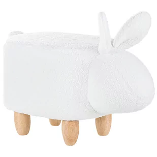 Beliani Hoker tapicerowany white BUNNY - Maty antypoślizgowe - miniaturka - grafika 1