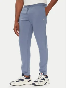 Tommy Jeans Spodnie dresowe Flag DM0DM20473 Niebieski Slim Fit - Spodnie sportowe męskie - miniaturka - grafika 1