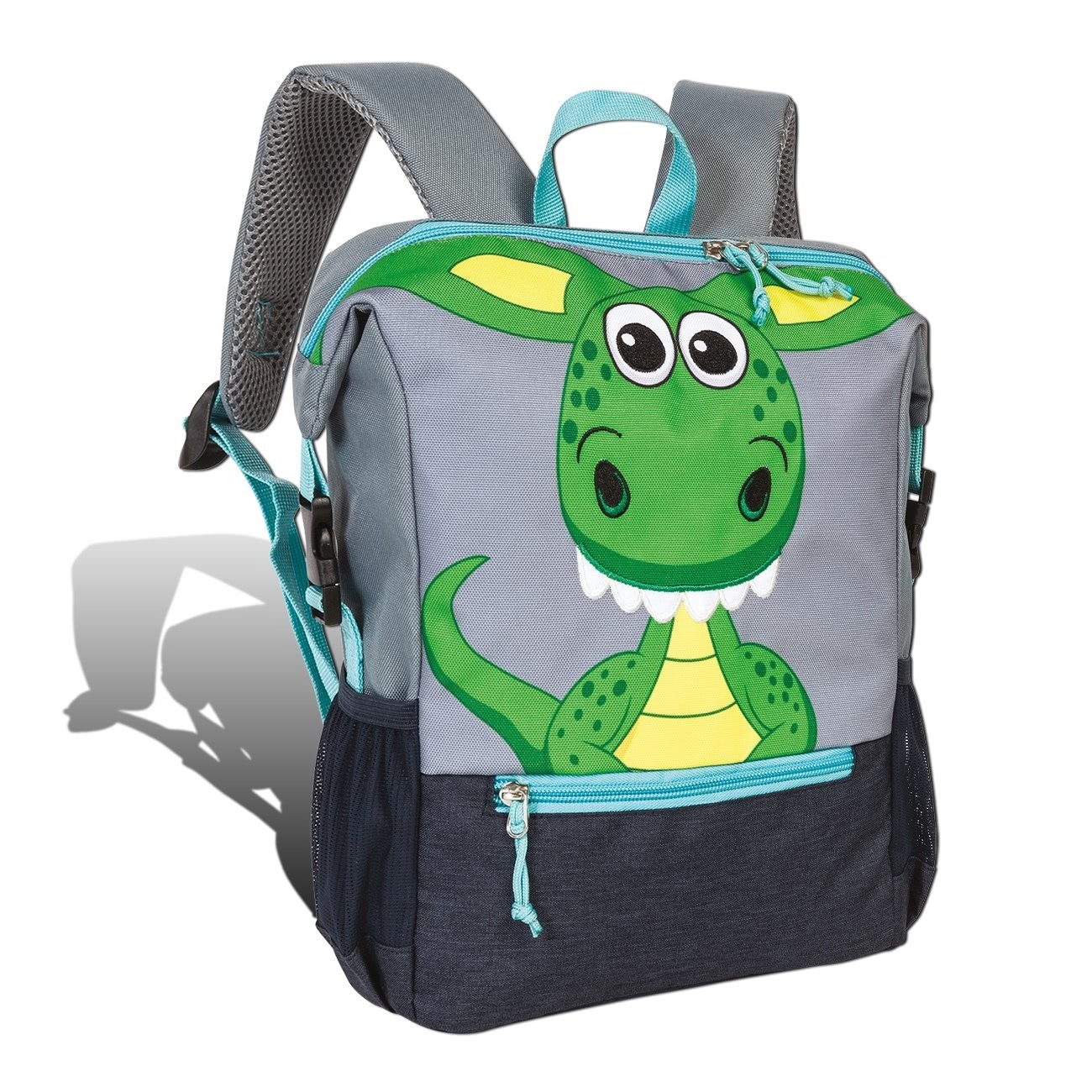 Plecak dziecięcy Fabrizio Go Green poliester dragon, szary z recyklingu D2ORI220J