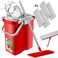 Miotły, szufle, mopy - GreenBlue Mop płaski z wiadrem i wyciskaczem GreenBlue cztery wkłady microfibra HQ pojemność 8L MaxiClean GB850 N CEN-74884 - miniaturka - grafika 1
