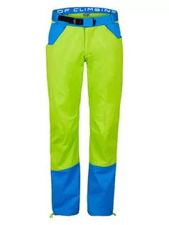 Odzież trekkingowa męska - MILO Spodnie funkcyjne w kolorze limonkowo-niebieskim - grafika 1