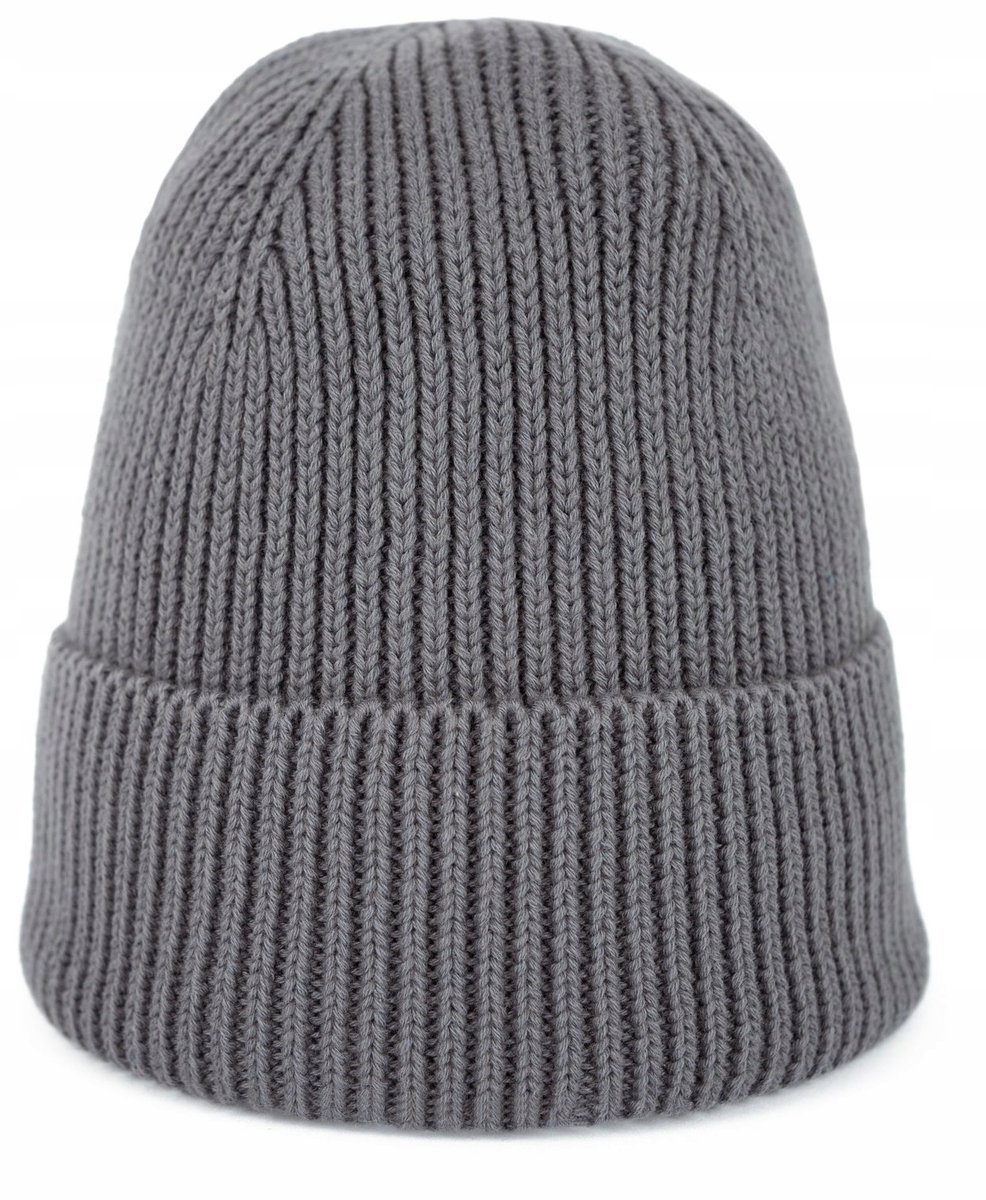 Bawełniana wywijana czapka Virrat drobno pleciona unisex cz23307-4