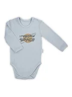 Body dla niemowląt - Niemowlęce body z długim rękawem popielate Nicol,r.86 - miniaturka - grafika 1