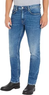 Tommy Hilfiger Męskie spodnie jeansowe Straight Denton STR Cleve Blue Denim spodnie, 40W / 34L, Cleve Blue, 40W / 34L - Spodenki męskie - miniaturka - grafika 1