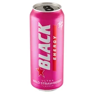 Napoje energetyczne i izotoniczne - Black Energy Ultra Wild Strawberry Gazowany napój energetyzujący 500 ml - miniaturka - grafika 1