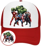 Czapki i chusty sportowe męskie - Czapka z Daszkiem Avengers Czerwona z Nadrukiem Lato Siatka Bejsbolówka - miniaturka - grafika 1