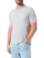 Koszulki męskie - BOSS Męski T-shirt z zakrzywionym wzorem, Open Grey60., 5XL - miniaturka - grafika 1