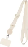 Etui i futerały do telefonów - Łańcuszek do telefonu komórkowego uniwersalny pasek na szyję do etui na telefon komórkowy smartfon nylon, kolor: beżowy - miniaturka - grafika 1