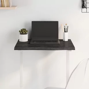 vidaXL Blat stołu, ciemnoszary, 60x50x2 cm, lite drewno dębowe - Meble modułowe i akcesoria - miniaturka - grafika 1