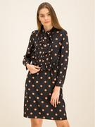 Sukienki - Tory Burch Sukienka koszulowa Printed Ruffle Bow Dress 61697 Czarny Regular Fit - miniaturka - grafika 1