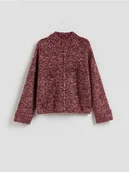 Swetry damskie - Reserved - Wzorzysty sweter oversize - bordowy - miniaturka - grafika 1