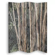 Parawany - Parawan pokojowy FEEBY, Bambusowe łodygi w brązie, Dwustronny 180x170cm 5-częściowy - miniaturka - grafika 1