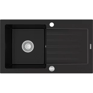 Mexen Pablo zlewozmywak granitowy 1-komorowy z ociekaczem 752 x 436 mm, czarny - 6510751010-77 - Zlewozmywaki - miniaturka - grafika 1