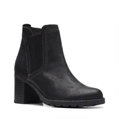 Botki damskie - Clarks Leda Up [black suede] - rozmiar 40 - miniaturka - grafika 1