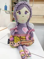 Pamiątka Chrztu Świętego - Anioł Stróż fioletowy z imieniem - miniaturka - grafika 1