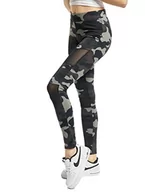 Legginsy - Urban Classics Damskie damskie legginsy Camo Tech, wygodne spodnie sportowe, elastyczne spodnie treningowe z militarnym nadrukiem i wstawkami z siatki, regularny krój skinny fit, Darkcamo/Blk, 4XL - miniaturka - grafika 1