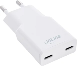InLine® USB Netzteil Ladegerät Dual USB-C, PD, PPS, 30W, weiß - Ładowarki do telefonów - miniaturka - grafika 1