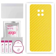 Szkła hartowane na telefon - Folia naklejka skórka strukturalna na TYŁ do Huawei Mate 30 RS Porsche Design -  Carbon Żółty - apgo SKINS - miniaturka - grafika 1