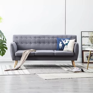vidaXL 3-osobowa sofa tapicerowana tkaniną, 172x70x82 cm, jasnoszara - Sofy i kanapy - miniaturka - grafika 1