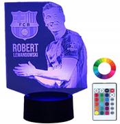 Lampy stojące - Lampka Nocna 3Dled Robert Lewandowski Fc Barcelona - miniaturka - grafika 1