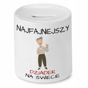 SKARBONKA DZIEŃ DZIADKA NAJFAJNIEJSZY NA ŚWIECIE z Nadrukiem ze Zdjęciem - Skarbonki - miniaturka - grafika 1