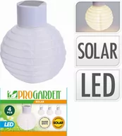 Lampy ogrodowe - Latarnie lampiony solarne białe  Zestaw 4 szt - miniaturka - grafika 1