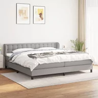 Łóżka - Łóżko kontynentalne z materacem, jasnoszare, tkanina 200x200 cm Lumarko - miniaturka - grafika 1