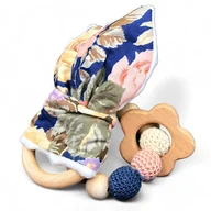 Gryzaki dla dzieci - Gryzak z grzechotka dla dziewczynki 2 w 1  sensoryczna - miniaturka - grafika 1