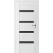 Drzwi wewnętrzne - ARTENS Drzwi wewnętrzne pokojowe bezprzylgowe Parma Nero białe 80 lewe - miniaturka - grafika 1