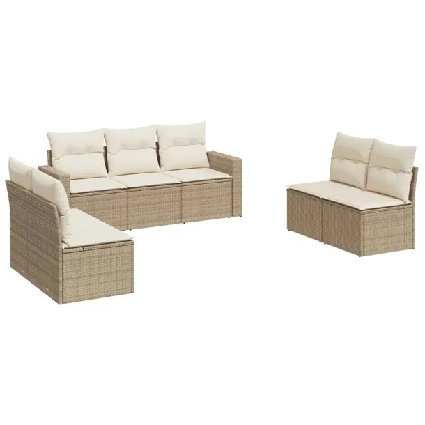 Zestaw Wypoczynkowy Rattan PE Beżowy, 65,5x62x69cm oraz 55x62x69cm