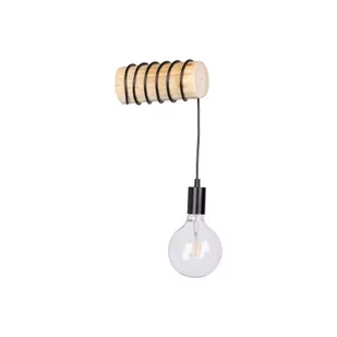 Spotlight Kinkiet LAMPA ścienna TRABO SZORT 6834150 ekologiczna OPRAWA drewniana rustykalna townshend sosna czarny 6834150 - Lampy ścienne - miniaturka - grafika 1