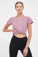 Koszulki sportowe damskie - adidas Performance t-shirt treningowy Training Essentials kolor różowy - miniaturka - grafika 1