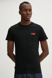 Superdry t-shirt bawełniany męski kolor czarny gładki M1011245A-AOC - Koszulki męskie - miniaturka - grafika 1