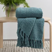 Koce - Koc Suzi, 130x170 cm, z frędzlami, miętowy, Eurofirany - miniaturka - grafika 1